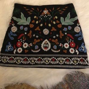 Embroidered Mini Skirt